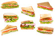 Sandwiches with ham and vegetables Sandwiches with ham and vegetables