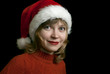 Pretty young girl wearing santa claus hat Pretty young girl wearing santa claus hat