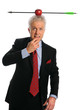 Businessman With Apple and Arrow on Top of Head Businessman With Apple and Arrow on Top of Head