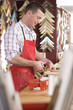 Craftsman working on frame in frame shop