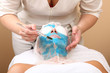 face of women getting a spa treatment