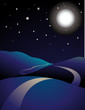 Night time full moon