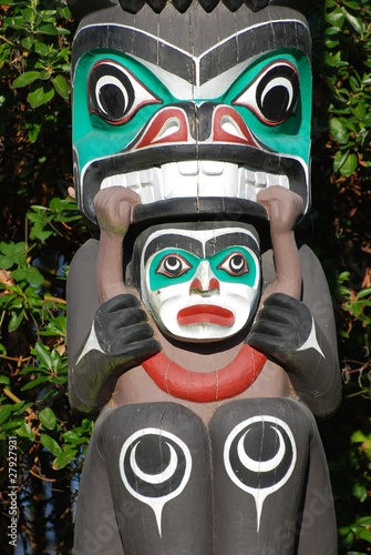 Photo: Totem shaped in Stanley park, BC Canada Totem shaped in Stanley park, BC Canada