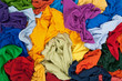 Bright messy clothing background Bright messy clothing background