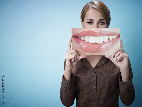 Photo: businesswoman with big mouth businesswoman with big mouth