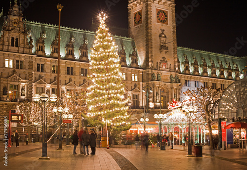 Foto: Hamburg, Tannenbaum auf Rathausmarkt Hamburg, Tannenbaum auf Rathausmarkt