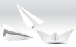 paper airplane and boat paper airplane and boat