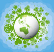 Ecology green planet vector concept background