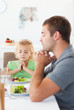 Father and daughter doing the blessing