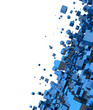 3D - Hintergrund - Fliegende Würfel Blau 09
