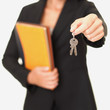 Real estate agent holding keys
