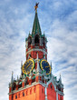 Kremlin chiming clock of the Spasskaya Tower. Moscow. Russia