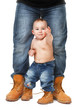 Father and baby's feet
