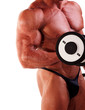 Bodybuilder exercising