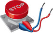 Notknopf stop Draht Stau