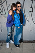 Young couple urban fashion standing portrait