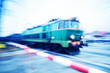 Fast train. Motion blur