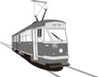 Vector: An old tram (B&W) An old tram (B&W)