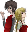 Cute Boy and Girl - Anime Style Cute Boy and Girl - Anime Style