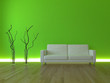 3D Sofa Rendering Neonschein grün