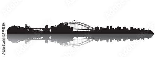 Vektor: Detailed vector Sydney skyline : Opera and Harbour Detailed vector Sydney skyline : Opera and Harbour