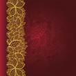 Red background with golden leaves border Red background with golden leaves border