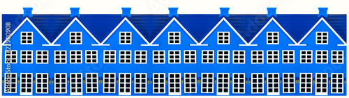 Illustration: Row Of Toy Houses Row Of Toy Houses