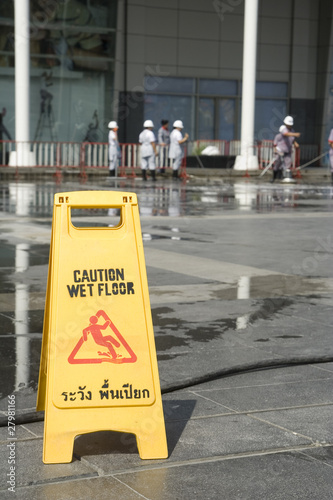 Photo: caution wet floor sign caution wet floor sign