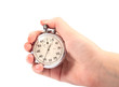 stopwatch in hand