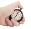 stopwatch in hand