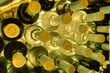 wine bottles stacked up
