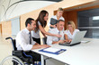 Group of office workers in a business meeting
