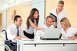 Group of office workers in a business meeting