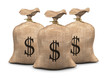 sacks of dollars isolated on white background sacks of dollars isolated on white background