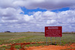 Warnhinweis am Outback Track