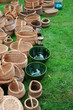 Wicker baskets and clay pottery Wicker baskets and clay pottery