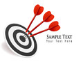 Three darts hitting a target. Success concept. Vector