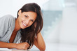 Smiling woman engaging