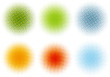 colorful halftone dots, vector