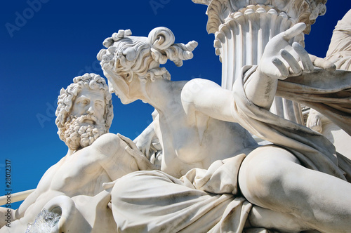 Photo: Detail of Athene fountain in front of Austrian parliament Detail of Athene fountain in front of Austrian parliament