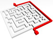 Path across labyrinth. Vector illustration Path across labyrinth. Vector illustration