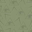 Eye in triangle. Seamless background