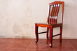 woodden chair at right