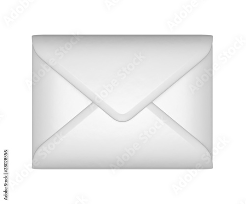 Illustration: Mail and post - White sealed envelope Mail and post - White sealed envelope