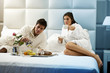 Relaxed Couple in Bed
