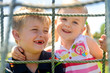 Siblings playing