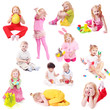 children isolated on white