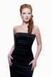 Photo: Beautiful sensual woman in black dress Beautiful sensual woman in black dress