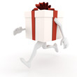 3d present box with arms and legs, running like hell 3d present box with arms and legs, running like hell