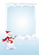 bonhomme de neige et pancarte de glaçe verticale